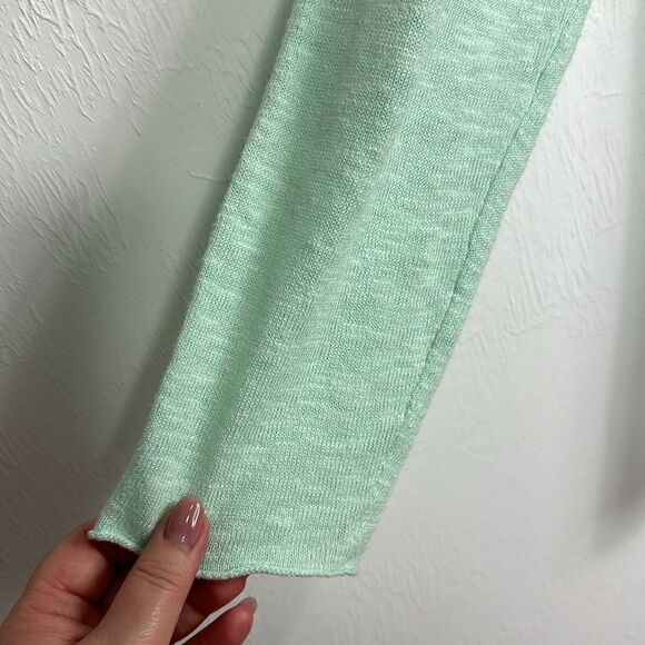 Eileen Fisher Linen Cotton Slub Open Front Cardigan In Pale Aqua Size M - Picture 4 of 10